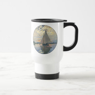Taza De Viaje Barco de vela de Monet Impresionismo francés Arte