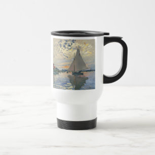 Taza De Viaje Barco de vela de Monet Impresionismo Francés Arte 