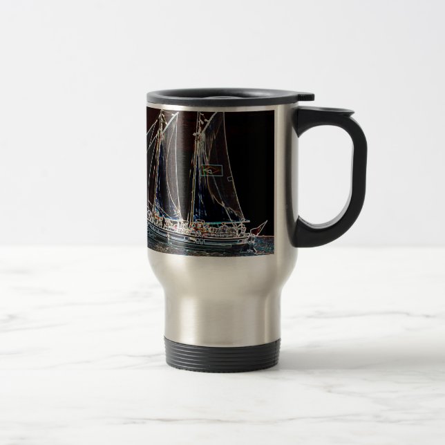 Taza De Viaje Barco de Vela- Fotografía Abstracta (Derecha)