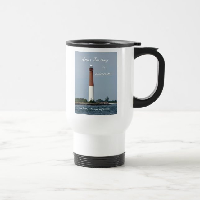 Taza De Viaje Barnegat Lighthouse Long Beach Island Nueva Jersey (Derecha)
