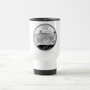 Taza De Viaje Barrio Estatal de Iowa Faux del lado inverso