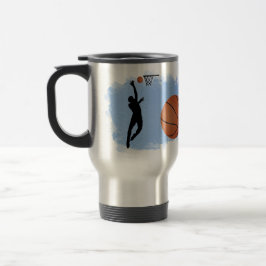 Taza De Viaje Basketball Male Player and Ball personalize