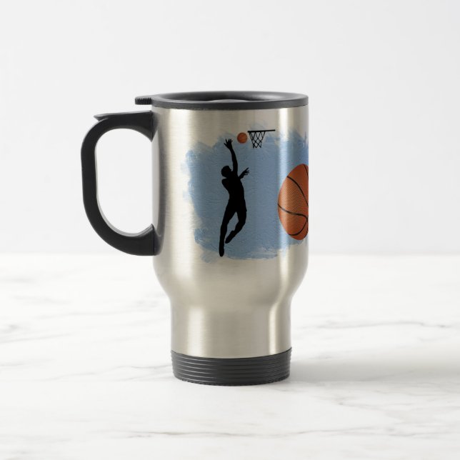 Taza De Viaje Basketball Male Player and Ball personalize (Izquierda)