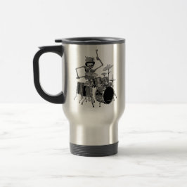 Taza De Viaje Baterista de la Banda de Esqueleto