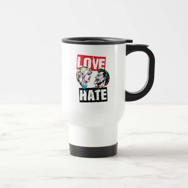 Taza De Viaje Batman | Harley Quinn y Joker Love/Hate (Derecha)