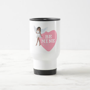 Taza De Viaje Be Mine Heart Candy Black Hair Angel Design