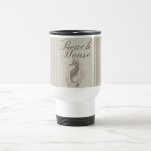 Taza De Viaje Beach House Seahorse Seashore