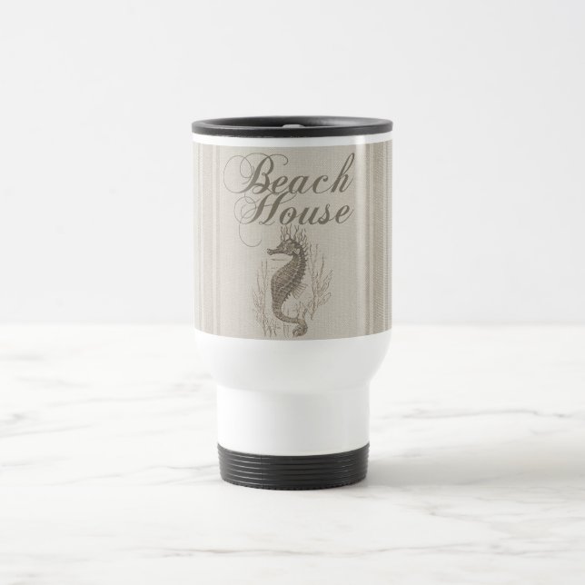 Taza De Viaje Beach House Seahorse Seashore (Centro)