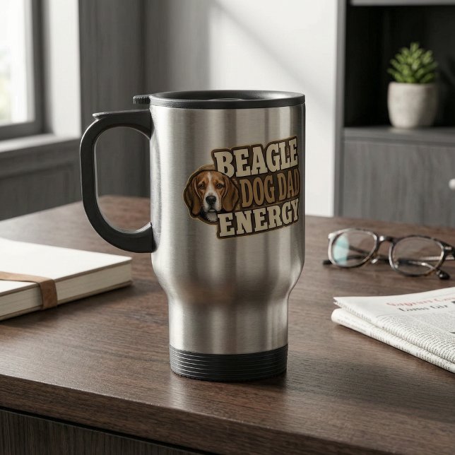 Taza de viaje Beagle Dad Energy (Beagle Dad Energy Travel Mug)