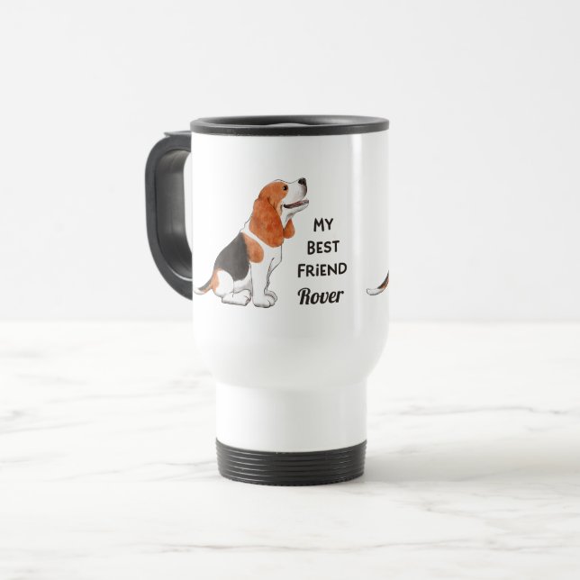 Taza De Viaje Beagle Dog My Best Friend Custom Name (Anverso izquierdo)