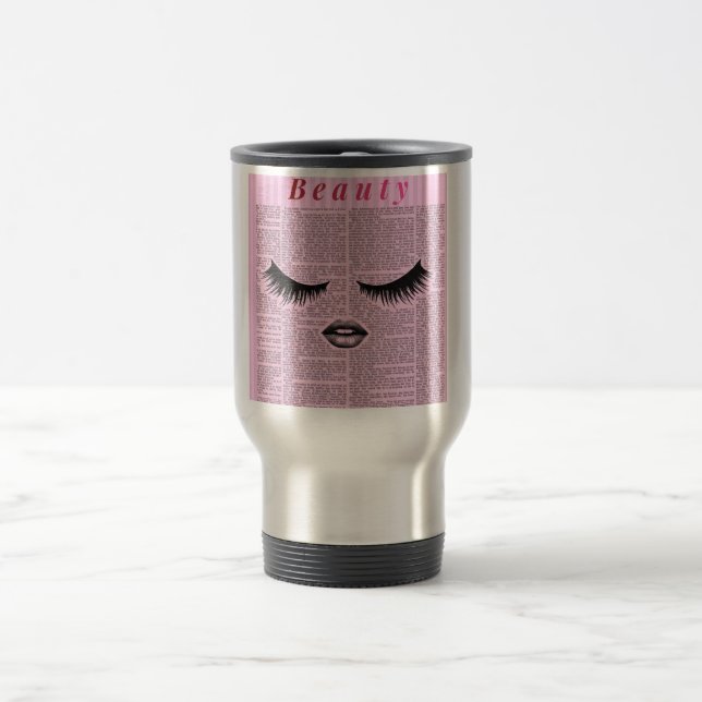 Taza De Viaje Beauty Aesthetic Pink Glam Travel Mug (Centro)