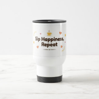 Taza De Viaje Bebe Felicidad, Repite–Taza Térmica Minimalista de