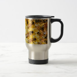 Taza De Viaje Bee Bees Hive Honey Comb dulce postre Amarillo