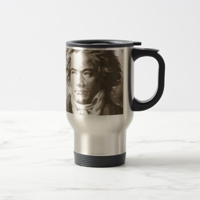 Taza De Viaje Beethoven En Sepia (Derecha)