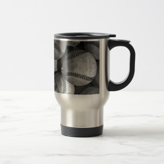 Taza De Viaje Béisbol blanco y negro (Derecha)