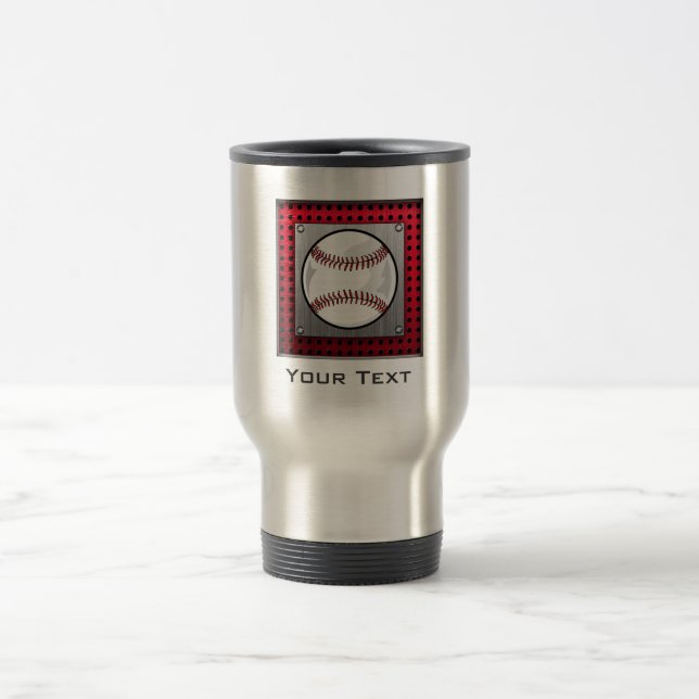 Taza De Viaje Béisbol de aluminio cepillado de la mirada (Centro)