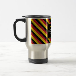 Taza De Viaje Belgium Football Fan Flag Colors Stripe Pattern