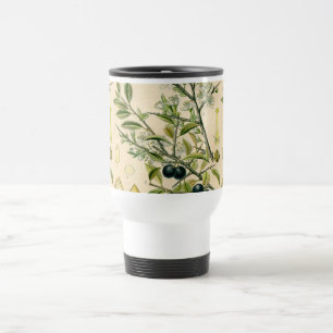 Taza De Viaje Berry de flores antiguas de espinas negras