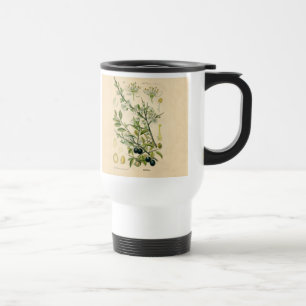 Taza De Viaje Berry de flores antiguas de espinas negras