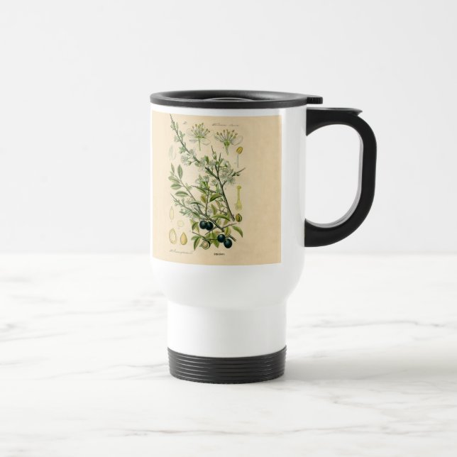 Taza De Viaje Berry de flores antiguas de espinas negras (Derecha)
