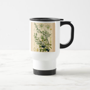 Taza De Viaje Berry de flores antiguas de espinas negras