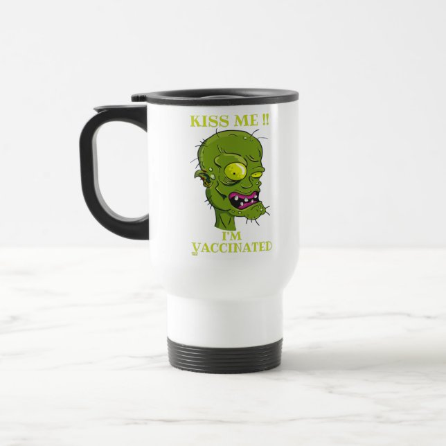Taza De Viaje "BESE, ESTOY VACUNADO" gracioso (Izquierda)