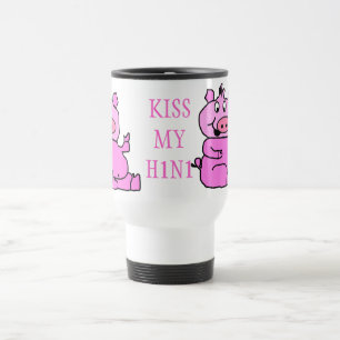 Taza De Viaje "BESE MI H1N1" Personalizado rosa Mug de aluminio