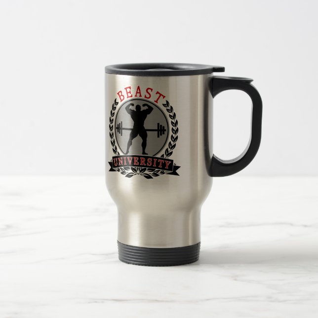 Taza De Viaje Bestia Universidad de Bodybuilding Mug de viajes (Derecha)