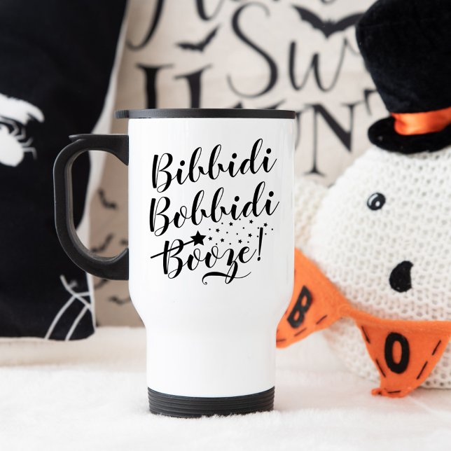 Taza De Viaje Bibbidi Bobbidi Booze Gracioso Guión negro mágico (Subido por el creador)