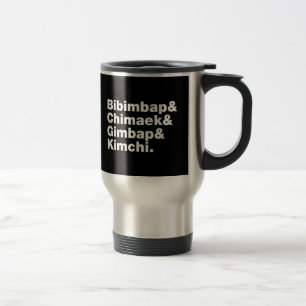 Taza De Viaje Bibimbap y Chimaek, Gimbap y Kimchi. Alimentos cor