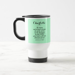 Taza De Viaje Biblia de valor verde claro Verse nombre personali