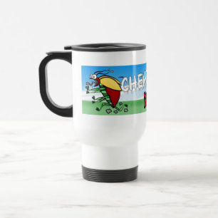 Taza De Viaje Bicho huyendo de un avión de estelas químicas