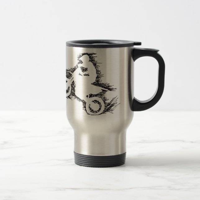 Taza De Viaje BICI de la SUCIEDAD (negro del garabato) (Derecha)