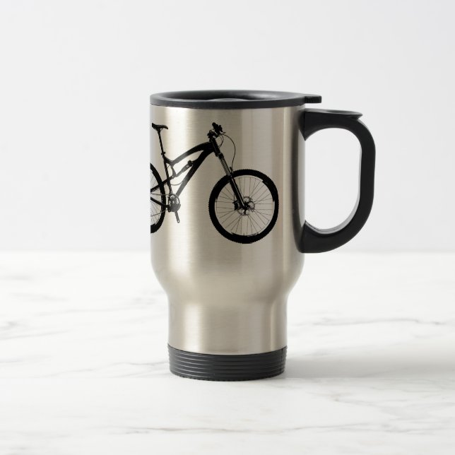 Taza De Viaje Bici de montaña - negro en blanco (Derecha)
