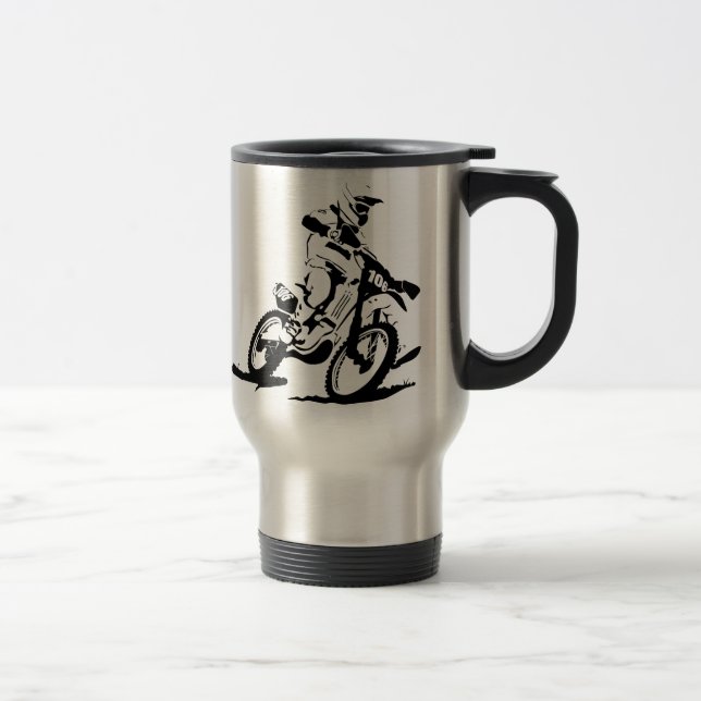 Taza De Viaje Bici y jinete simples de Motorcross (Derecha)