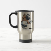 Bigfoot que monta un unicornio