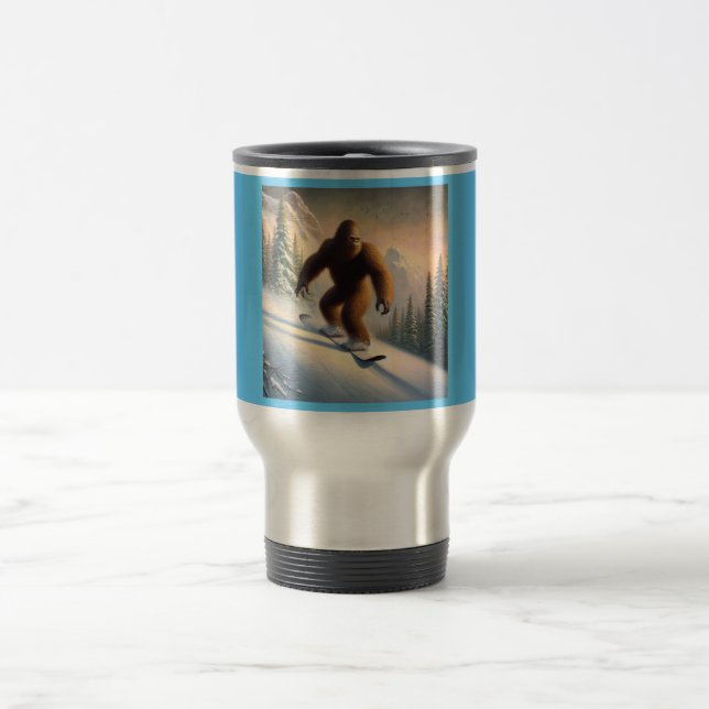 Taza De Viaje Bigfoot Snowboarding (Centro)