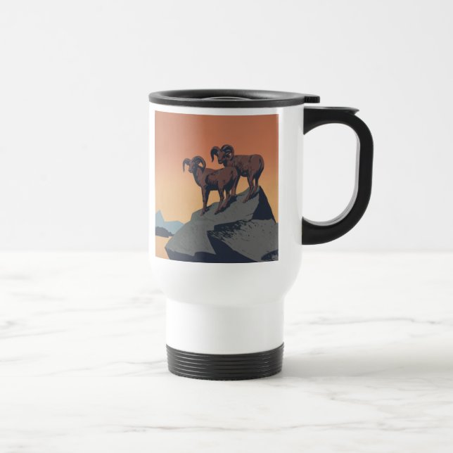 Taza De Viaje Bighorn Oveja Estadounidense Vida Silvestre Occide (Derecha)