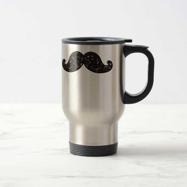 TAZA DE VIAJE BIGOTE DEL PURPURINA DEL NEGRO DE LA DIVERSIÓN (Derecha)