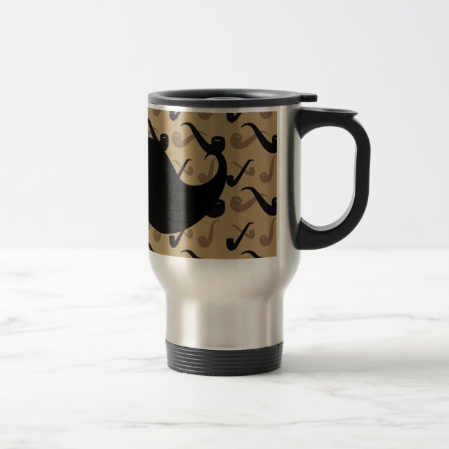 Taza De Viaje Bigote negro del manillar en modelo del tubo (Derecha)