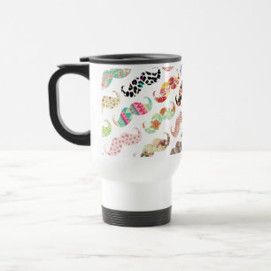 Taza De Viaje Bigotes coloridos femeninos divertidos de los