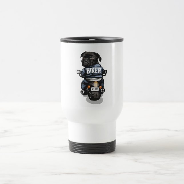 Taza De Viaje Biker Pug (Centro)