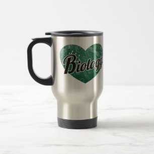 Taza De Viaje Biología Retro Heart Blackboard Love