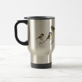 Taza de viaje Bird – Aves de jardín acuarela