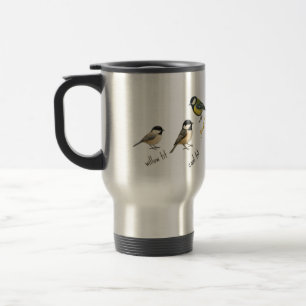 Taza de viaje Bird – Aves de jardín acuarela