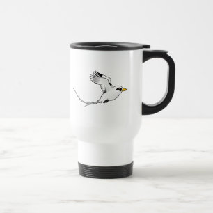 Taza De Viaje Birdorable Blanco-ató Tropicbird en vuelo