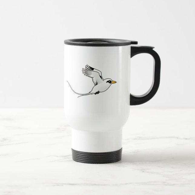 Taza De Viaje Birdorable Blanco-ató Tropicbird en vuelo (Derecha)