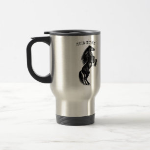 Taza De Viaje Black Horse Travel Mug con texto Personalizado