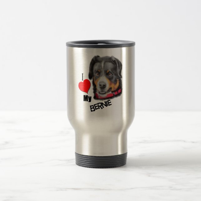 Taza De Viaje Black Tan Bernese Dog Love (Centro)