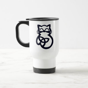 Taza De Viaje Black Trinity Knot Celtic Cat Travel Mug